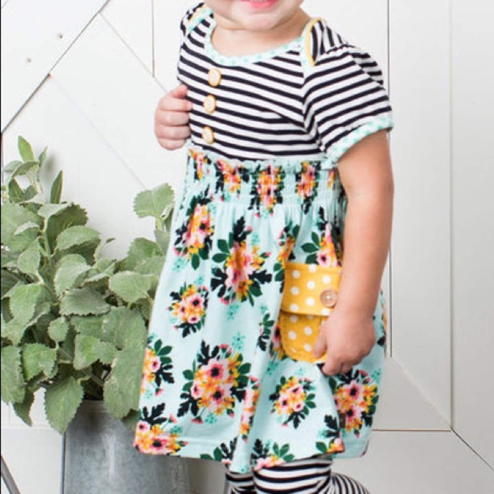 Cotton stem dress and diaper cover